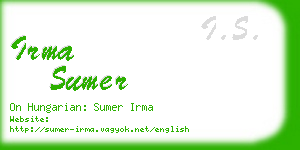 irma sumer business card